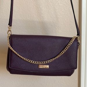 New Kate Spade Purple chain and leather crossbody